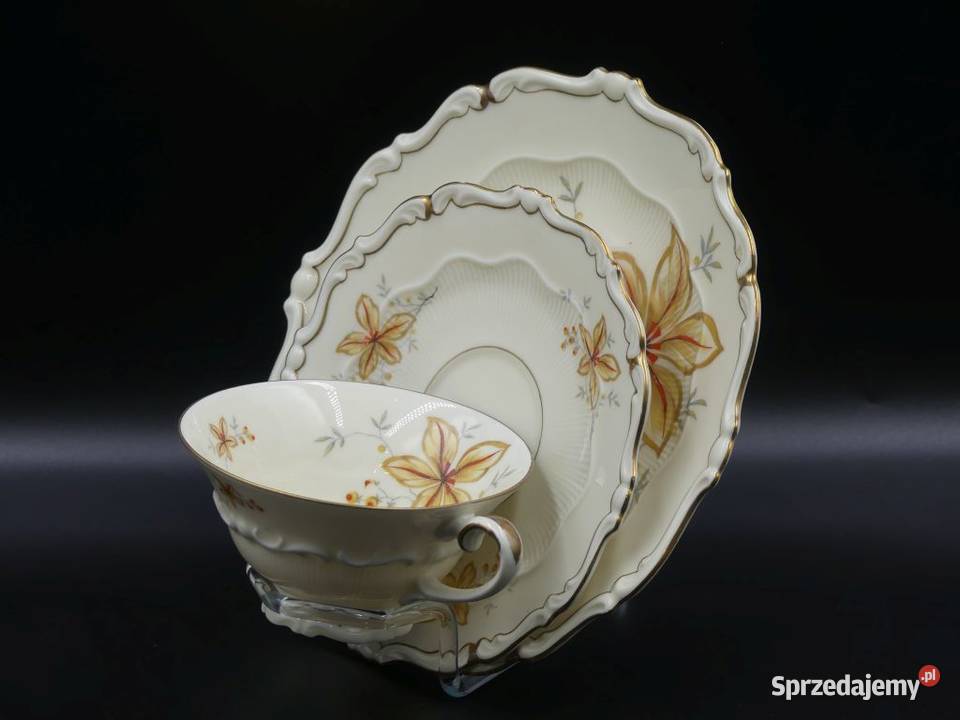 Komplet śniadaniowy Sorau Żary stan witrynowy Porcelana i szkło Poznań sprzedam