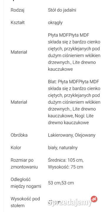 Stół okrągły Bogatynia