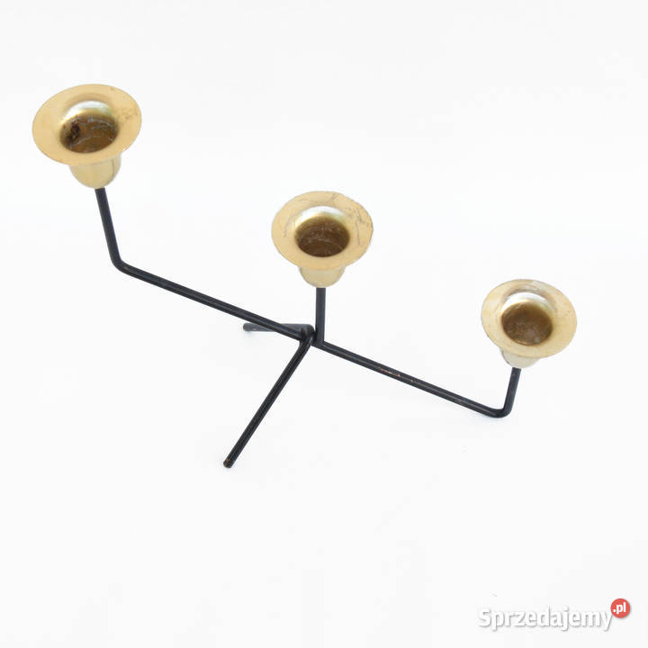 Minimalistyczny świecznik stołowy Belgia lata 70