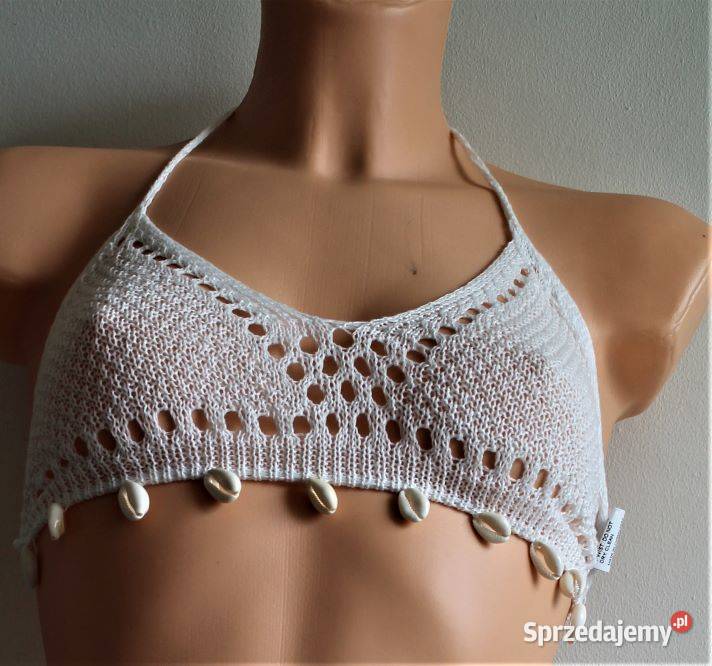 Strój kąpielowy kostium plażowy bikini ażurowy L