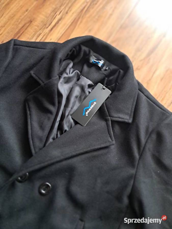 nowy czarny męski płaszczyk według metki L ale świętokrzyskie Sandomierz