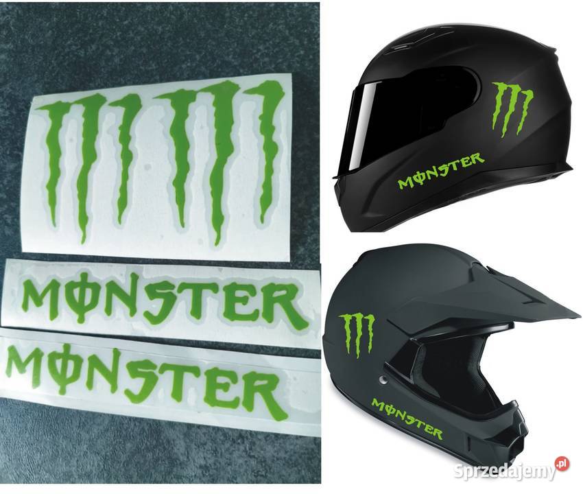 naklejki monster energy na kask motocyklowy na Kraków sprzedam