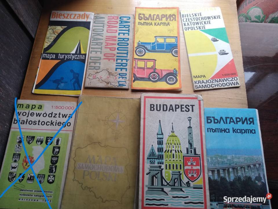 Stare mapy samochodowe i nie zabytek PRL zestaw Pozostałe sprzedam