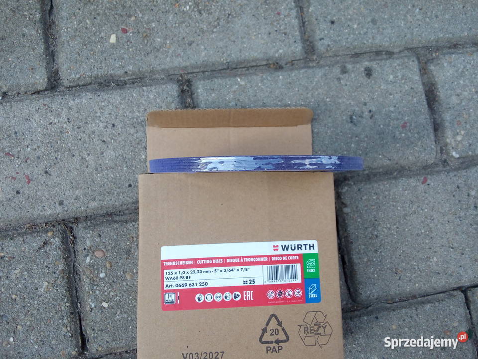 Tarcze do metalu 125x10 WURTH Częstochowa sprzedam