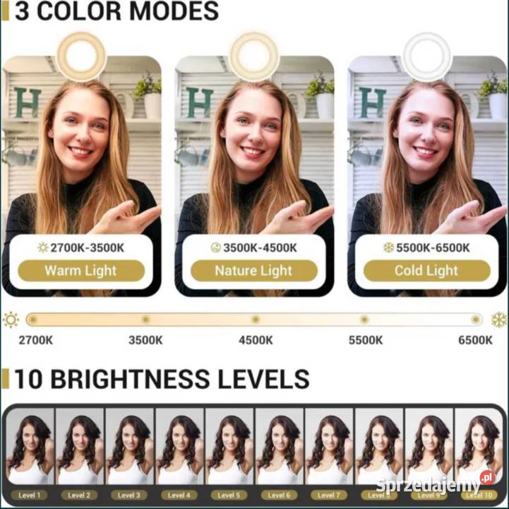 Nowy Statyw z Lampą do Fotografii selfie Poraj