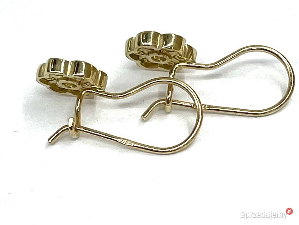 ZŁOTE KOLCZYKI Z CYRKONIA Kolczyki Gdańsk