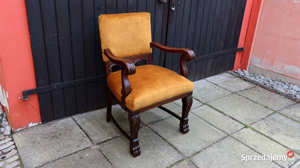 Unikatowy Neorenesansowy Fotel Tron Do Biurka dolnośląskie