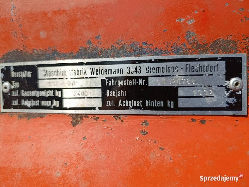 Ładowarka weidemann 912 Maszyny rolnicze Borki