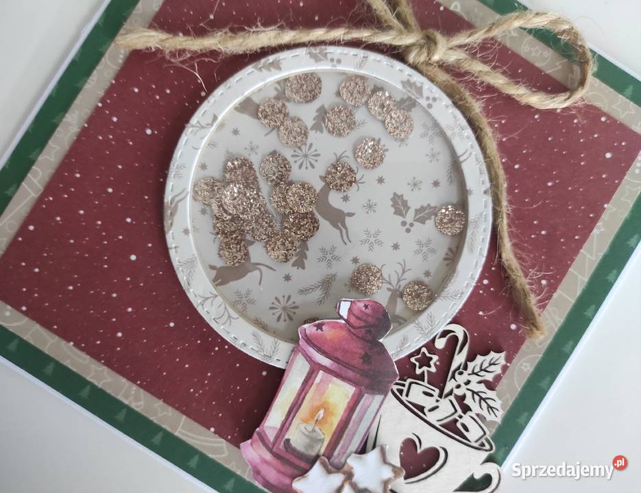 Kartka świąteczna recznie Robiona z latarenka Łódź sprzedam