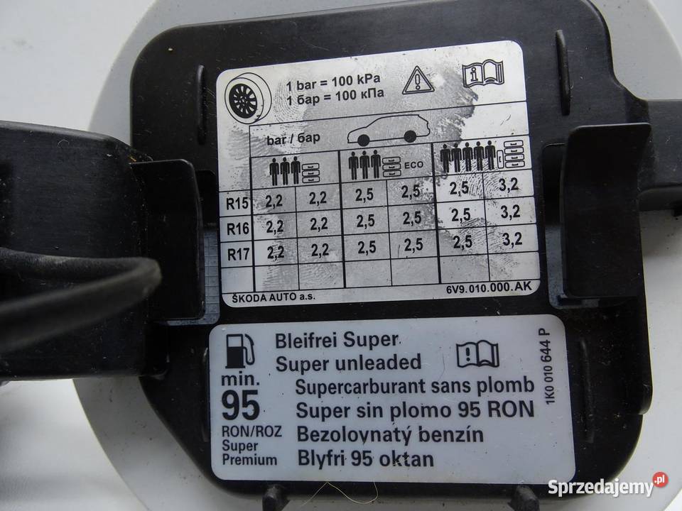 KLAPKA WLEWU PALIWA KOREK 6V9809857A SKODA