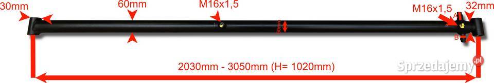 Siłownik dwustronnego działania o skoku 1020 mm