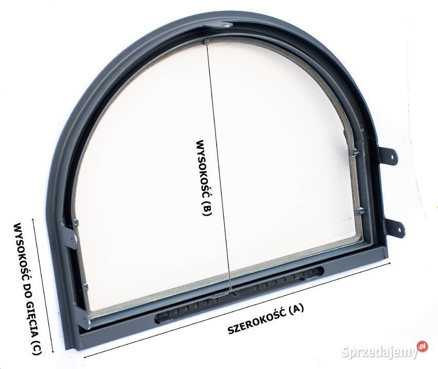 Drzwiczki PÓŁOKRĄGŁE drzwi kominkowe stalowe