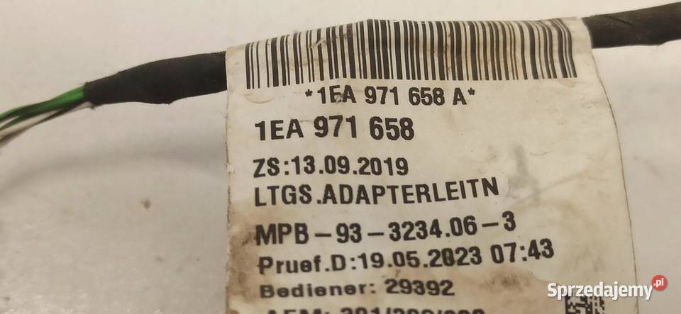 SKODA ENYAQ WIĄZKA INSTALACJA 1EA971658