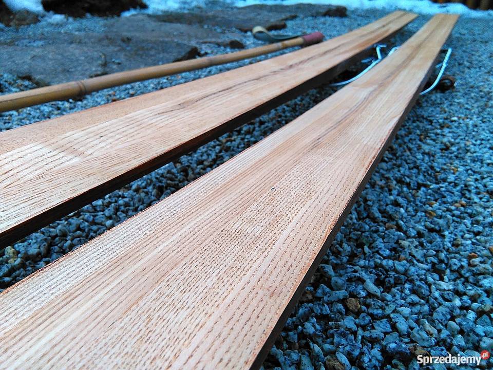 Stare drewniane narty retro z kijami dolnośląskie Szklarska Poręba