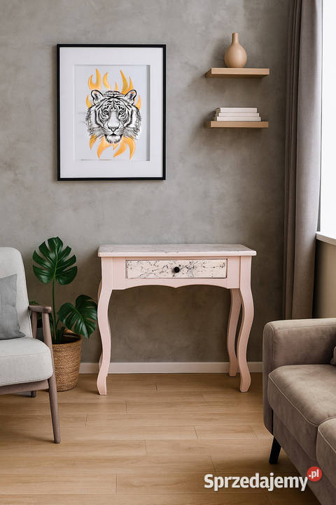 Toaletka drewniana ręcznie zdobiona 37cm Wesoła