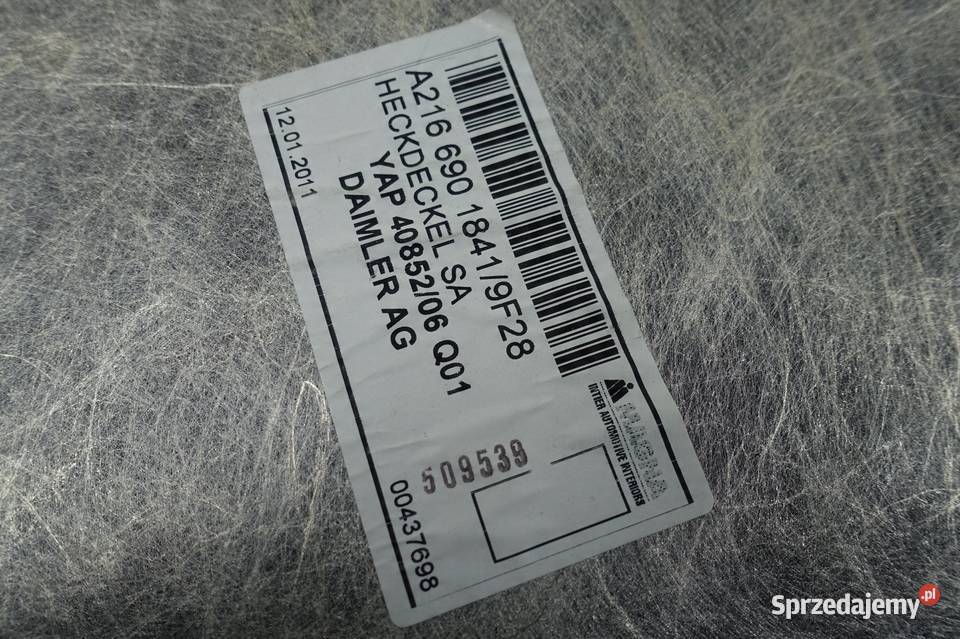 Mercedes C216 W216 TAPICERKA BAGAŻNIKA tył TYLNA Janów