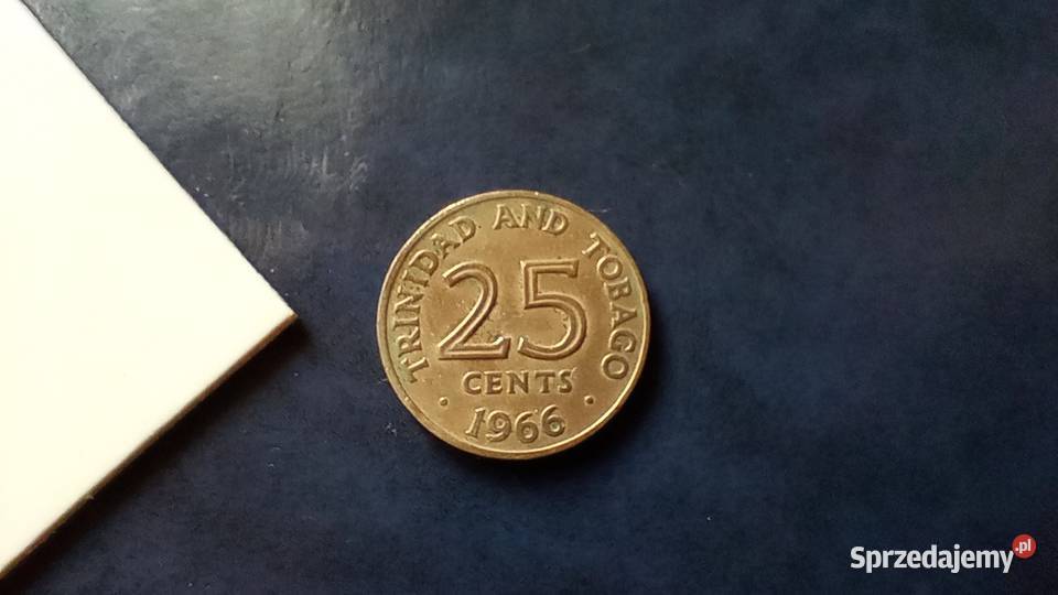 Stare monety 25 cent 1966 Trinidad i Tobago Numizmatyka Lesko