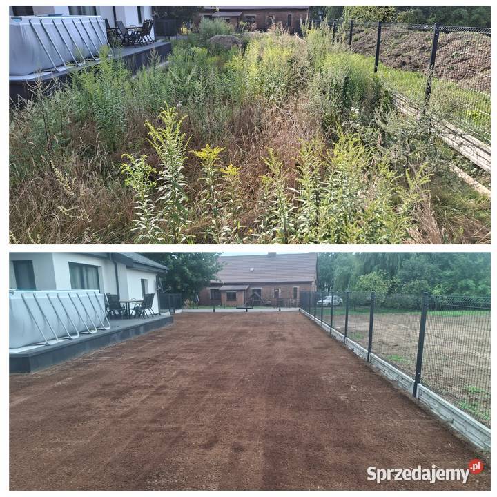 Zakładanie trawinka glebogryzarka przycinanie Kluczbork prace ogrodowe