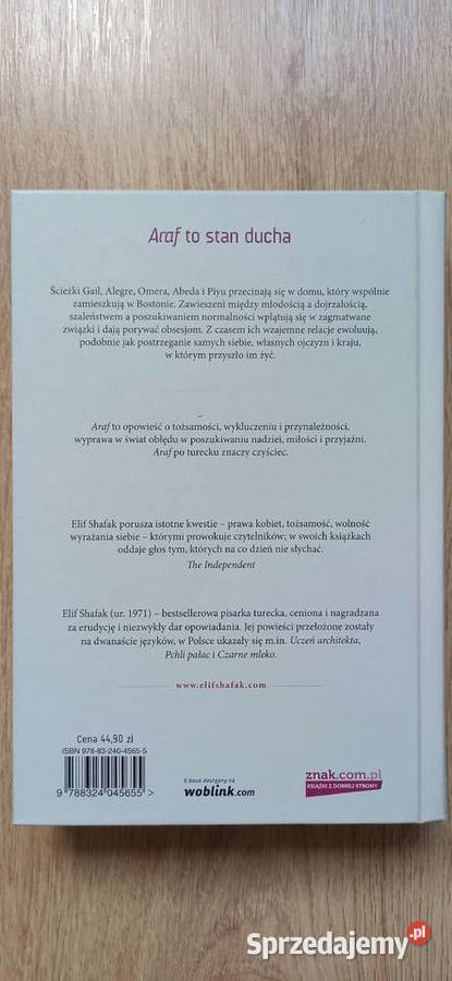Araf Elif Shafak Kraków sprzedam