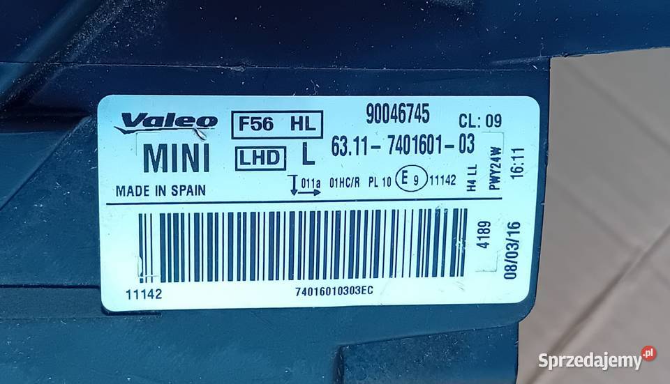 Mini Cooper F56 reflektor lampa prawy przód Przeźmierowo sprzedam