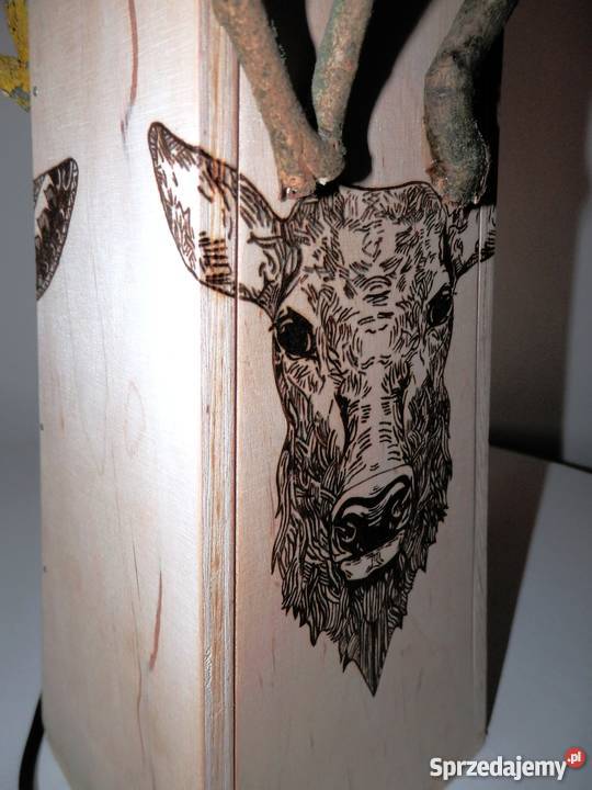 Lampa drewniana ręcznie wykonana JELEŃ Oświetlenie Szczecinek