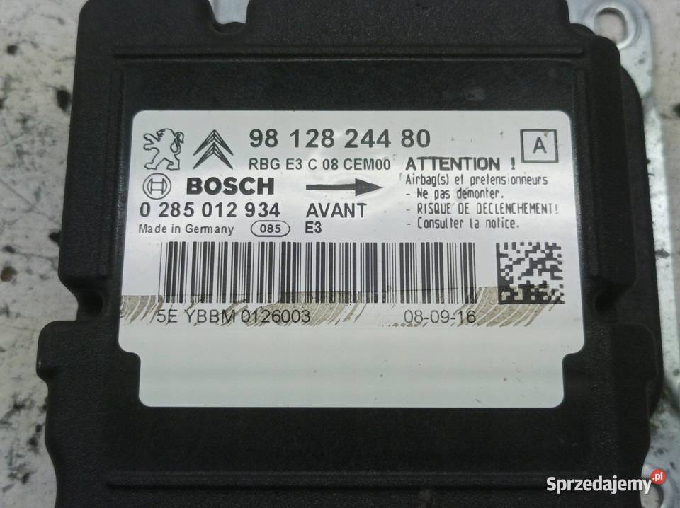 SENSOR AIRBAG 9812824480 0285012934 Citroen C4 Komputery