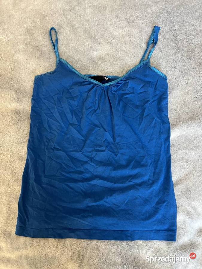 Bluzka koszulka top na ramiączkach niebieski HM H&M Jasło