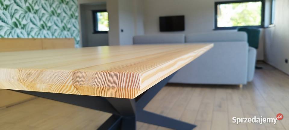 Solidny Stół Loft 180x90 Lita Sosna 4 PAJĄK Mat 76cm