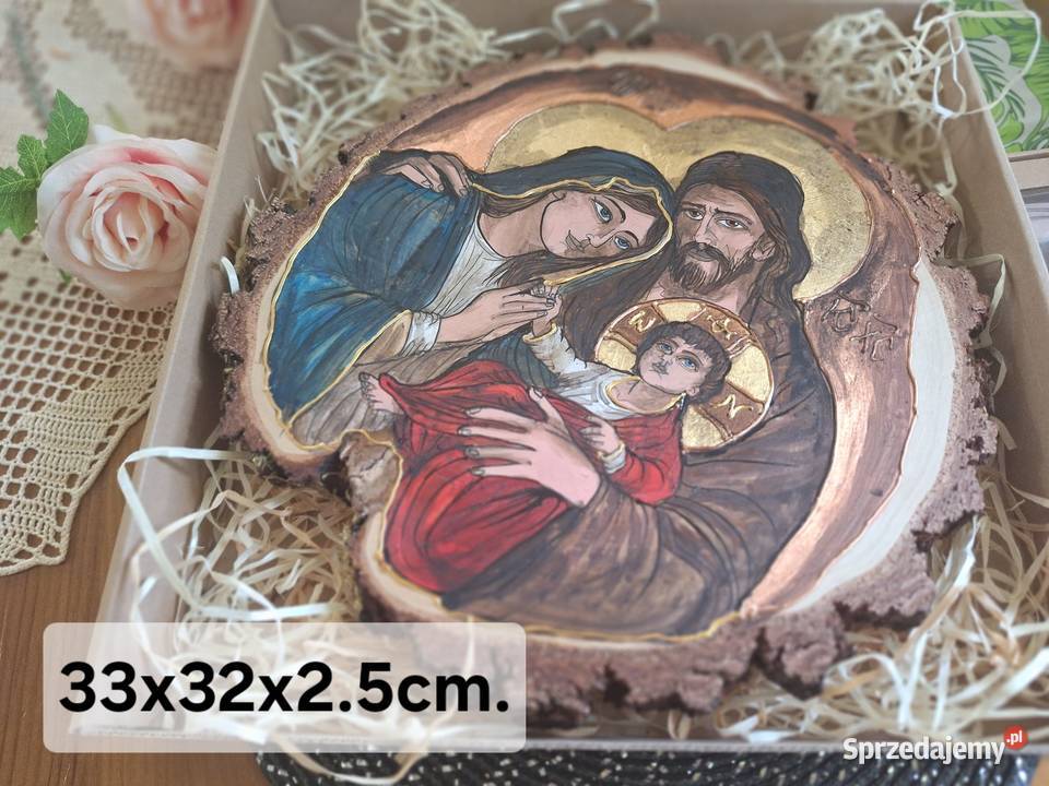 Obraz malowany ręcznie na plastrze brzozy Św Obrazki i obrazy