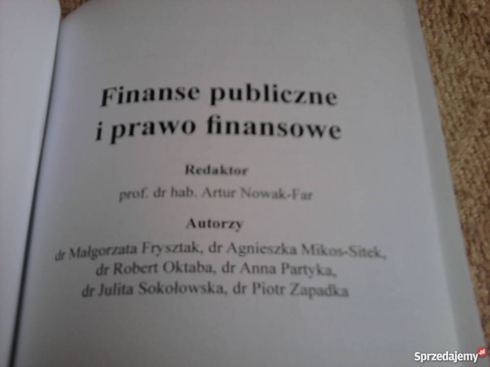 Finanse Publiczne I Prawo Finansowe - A. Nowak-Far Ostrołęka ...