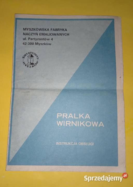 Sprzedam instrukcję obsługi pralki wirnikowej sprzedam