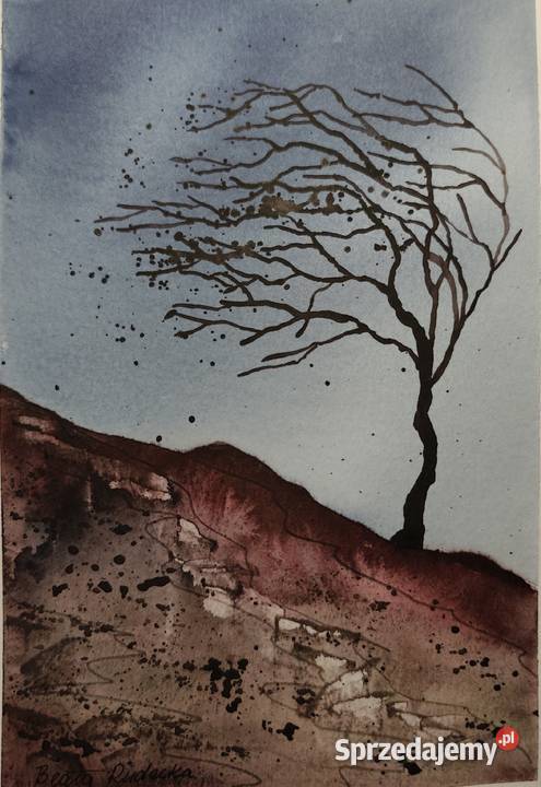 Akwarela Akwarelka Obraz pt Wiatr łódzkie Łódź