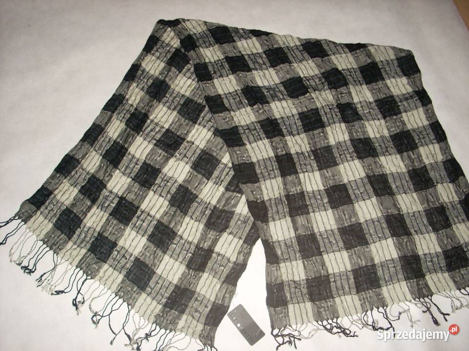 Szal Czarno Szary YORKER nowy Jesień Dodatki Nowy Sącz