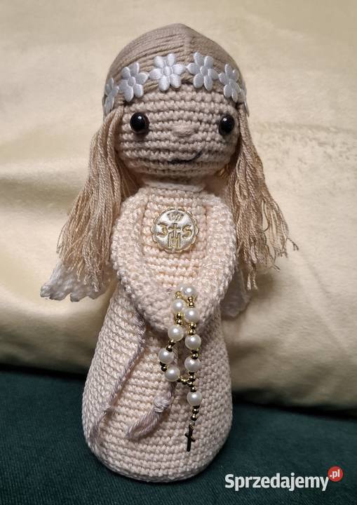 Aniołek komunia szydełko