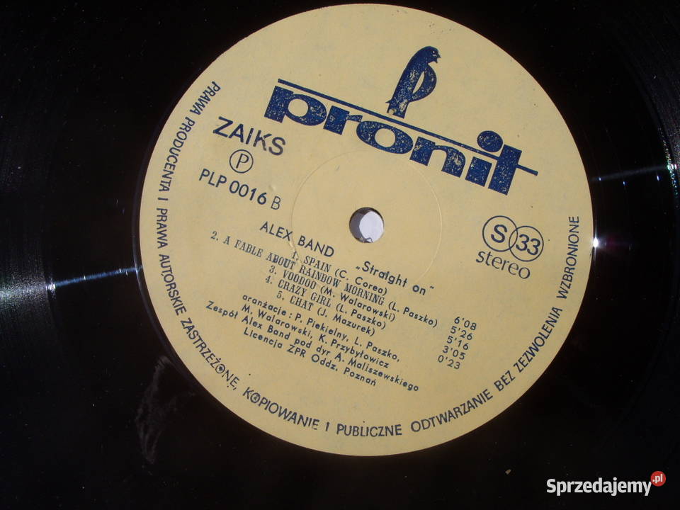 LPJazz Winyl ALEX BAND STRAIGHT ON Pronit 0016 dolnośląskie Wołów