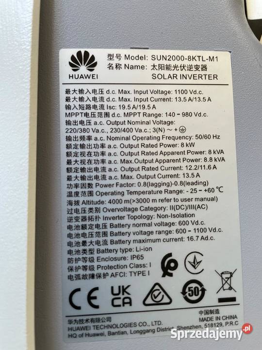 Huawei Sun2000 KTL8 M1 Dąbrowa Górnicza