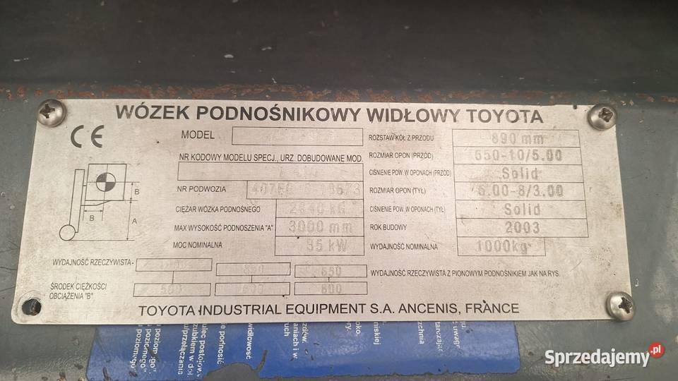 Wózek widłowy Toyota 407FG15 kujawsko-pomorskie Ciechocinek