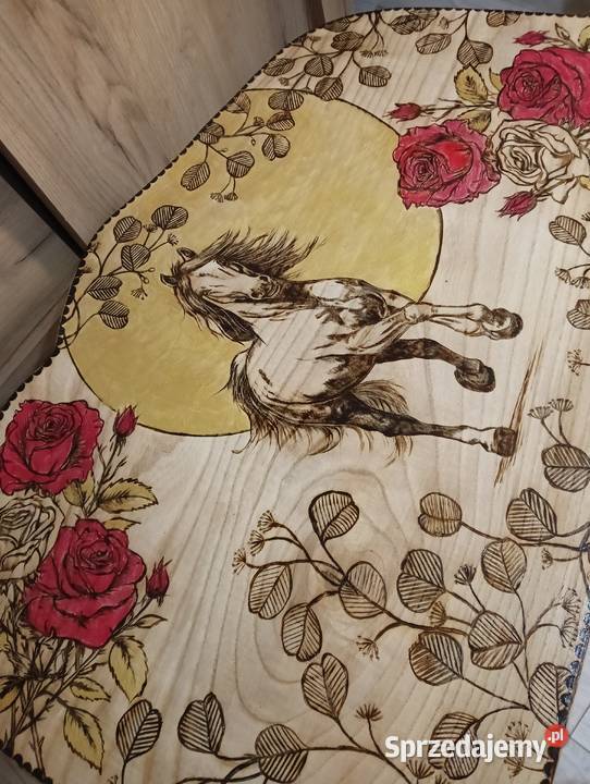 Stolik kawowy ręcznie wypalany plaster brzozy sprzedam