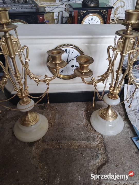 zegar kominkowy ze swiecznikami Fałków