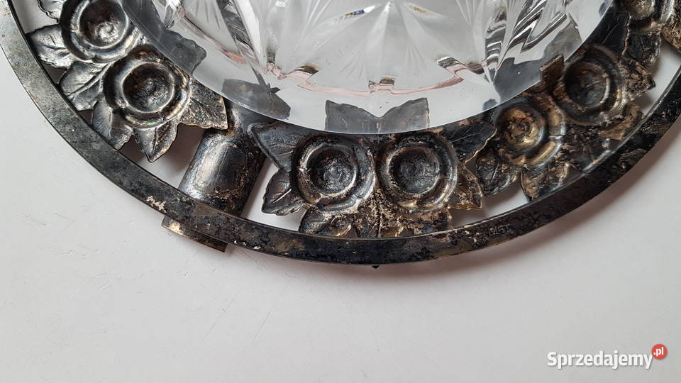 Kryształowa platerowana popielniczka popielnica śląskie