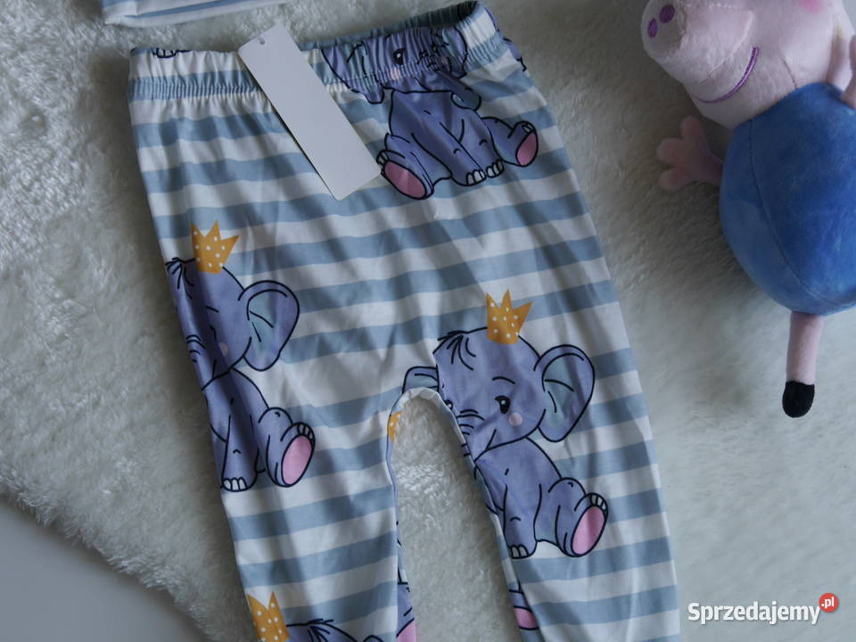 Śliczny komplet śpioszki czapka 74 86 biały Komplety i zestawy Wrocław