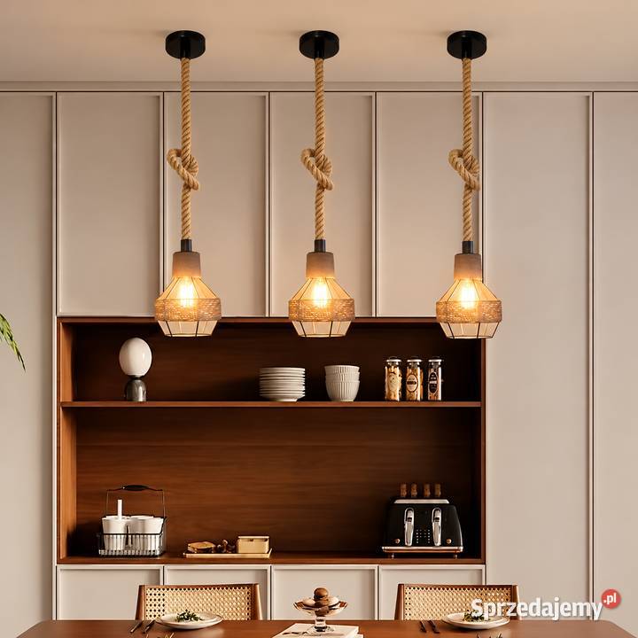 Lampa sufitowa wiszaca lniana LSP01 Siedlec
