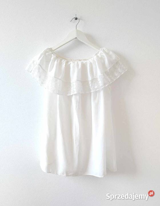Biała bluzka Top Vintage Hiszpanka 38 40 Topy i koszulki Jasło sprzedam