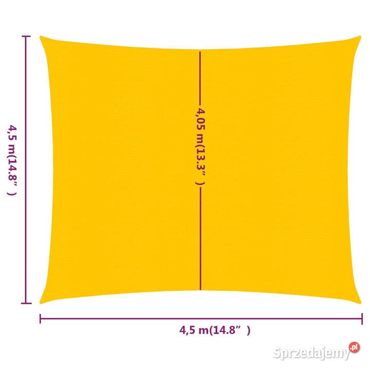 Żagiel przeciwsłoneczny 160 gm żółty 45x45 m Warszawa