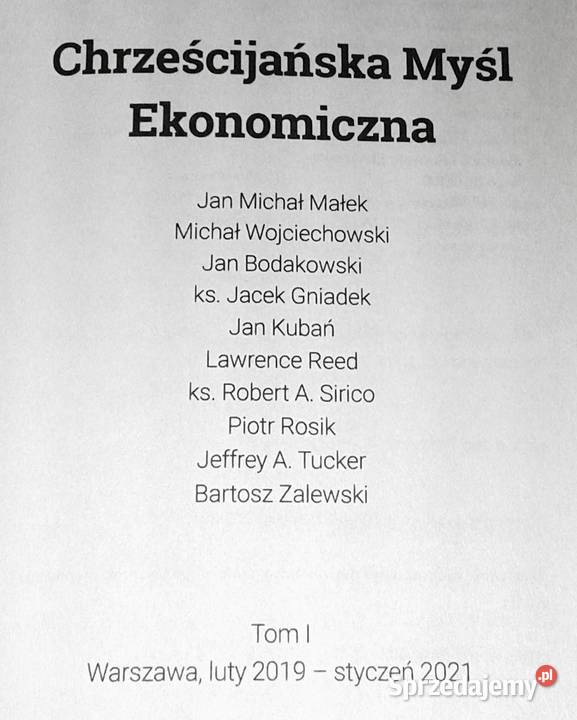 Chrześcijańska myśl ekonomiczna Jan Michał Małek lubelskie Chełm