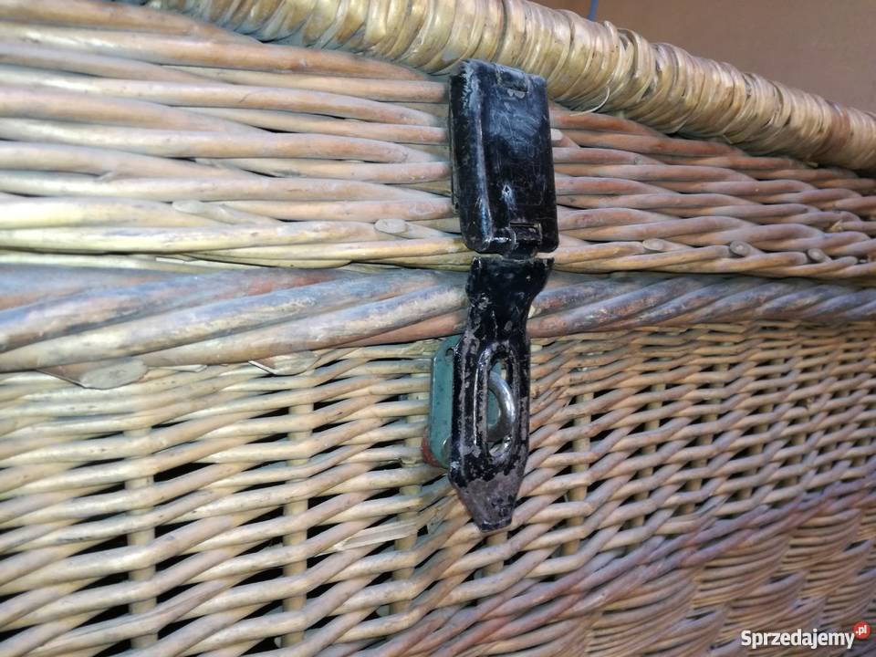 duży kosz kufer wiklinowy