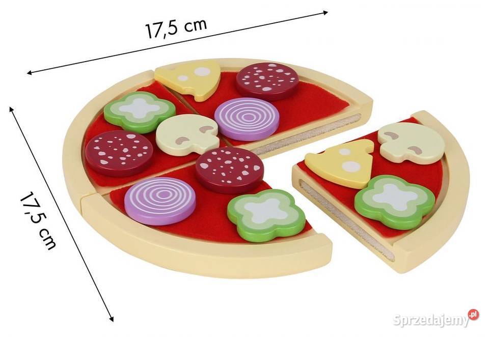 Zabawka drewniana pizza do krojenia dzieci podlaskie
