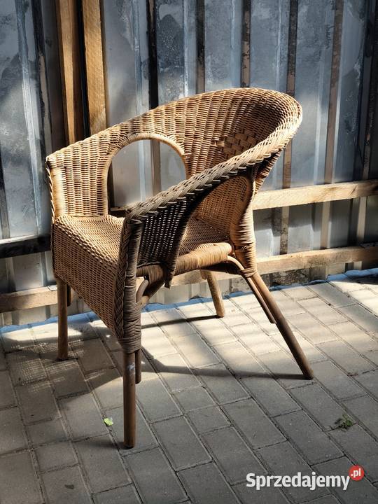 Krzesło Fotel rattanowy IKEA AGEN styl boho Poddębice