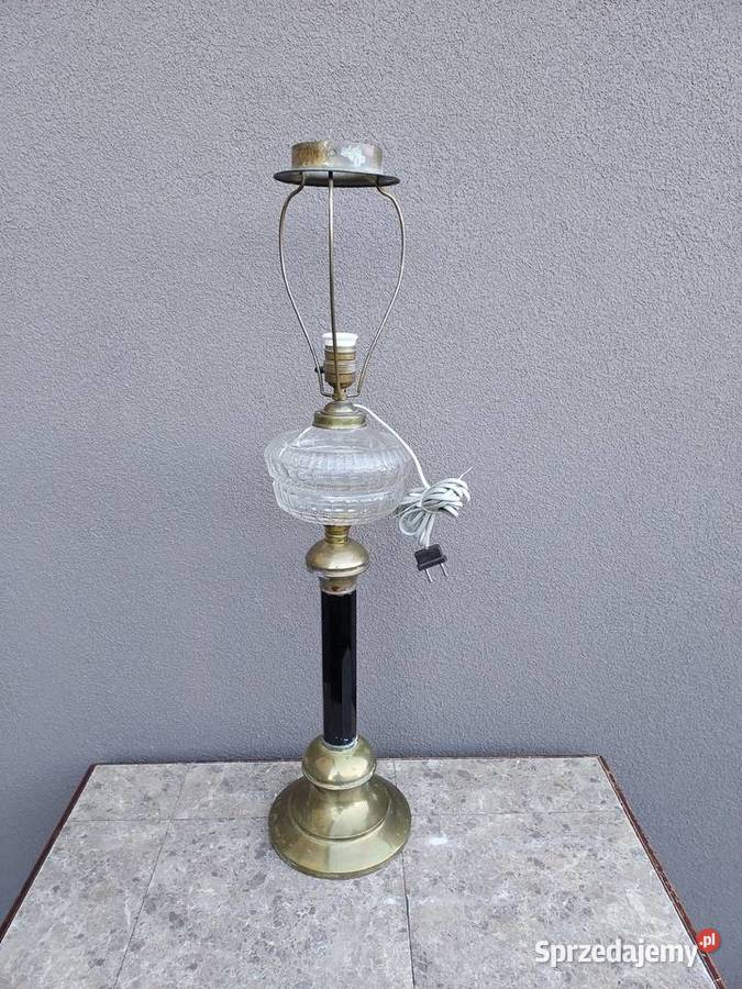 16 Stara lampka lampa nocna mosiądz kamień Tczew sprzedam
