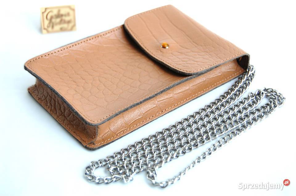 Batycki saszetka damska na telefon skórzana Na ramię  Galanteria i dodatki